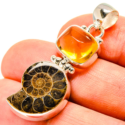 Ammonite Fossil Pendants handcrafted by Ana Silver Co - PD756913