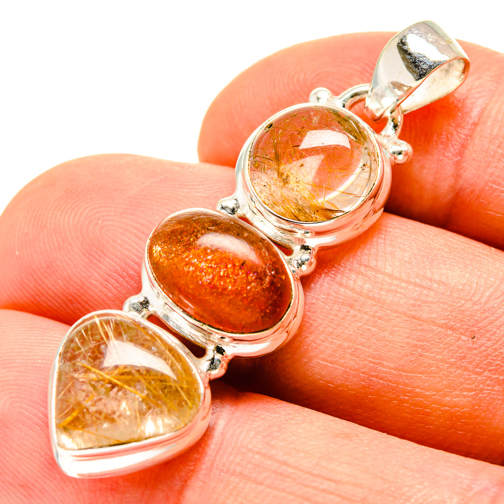 Rutilated Quartz Pendants handcrafted by Ana Silver Co - PD756918