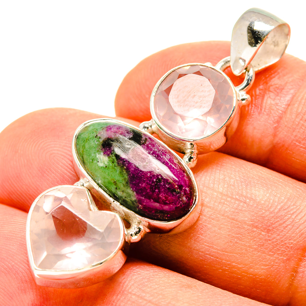 Ruby Zoisite Pendants handcrafted by Ana Silver Co - PD756926