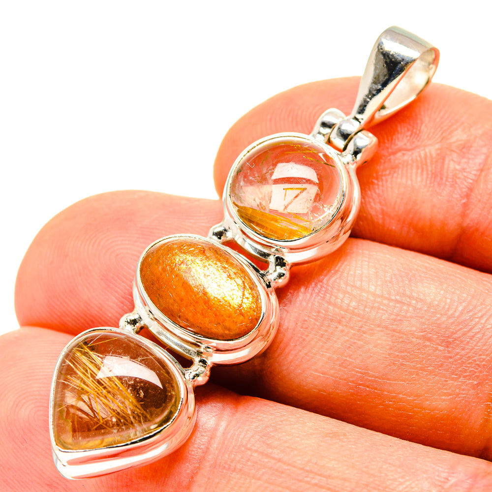 Rutilated Quartz Pendants handcrafted by Ana Silver Co - PD756931