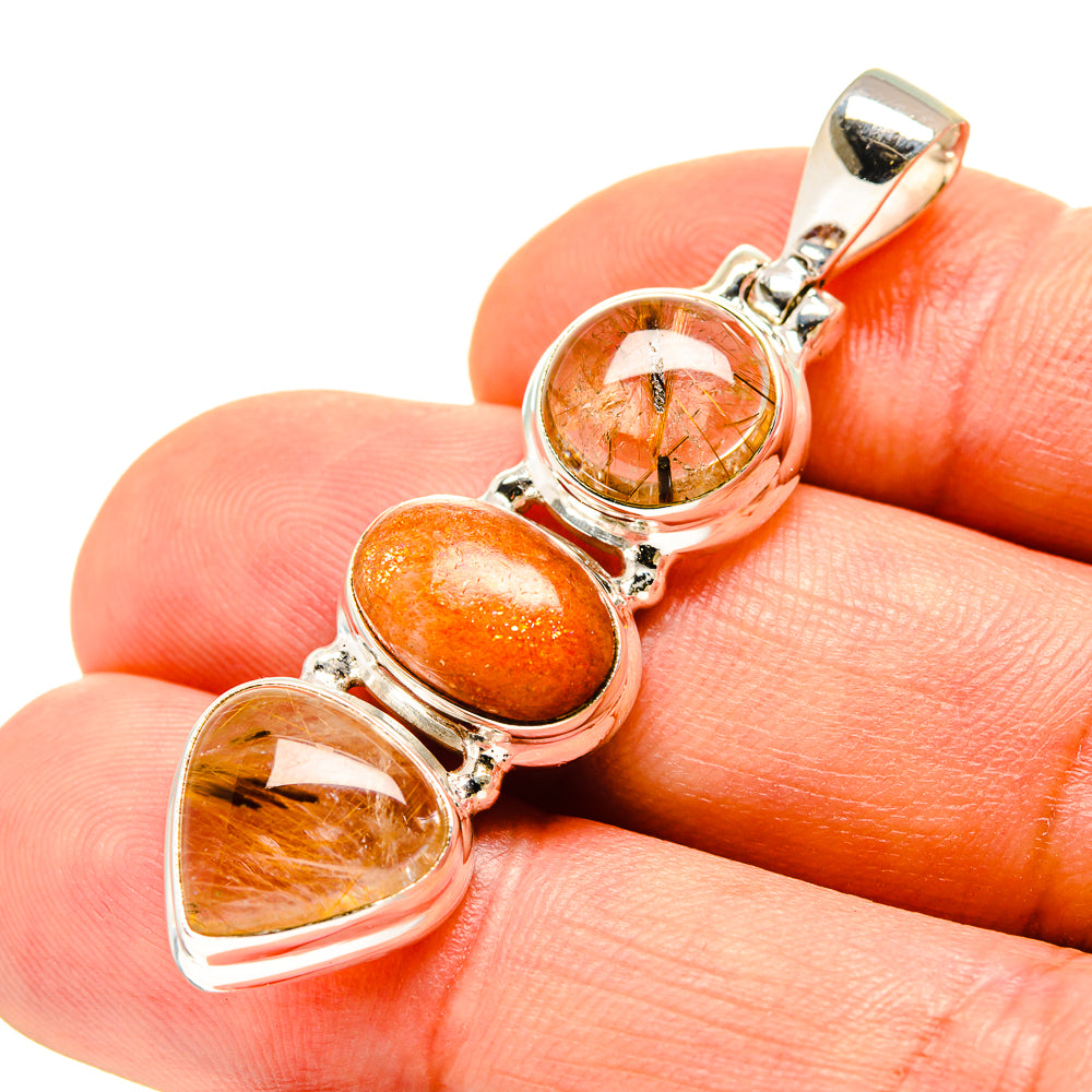 Rutilated Quartz Pendants handcrafted by Ana Silver Co - PD756934