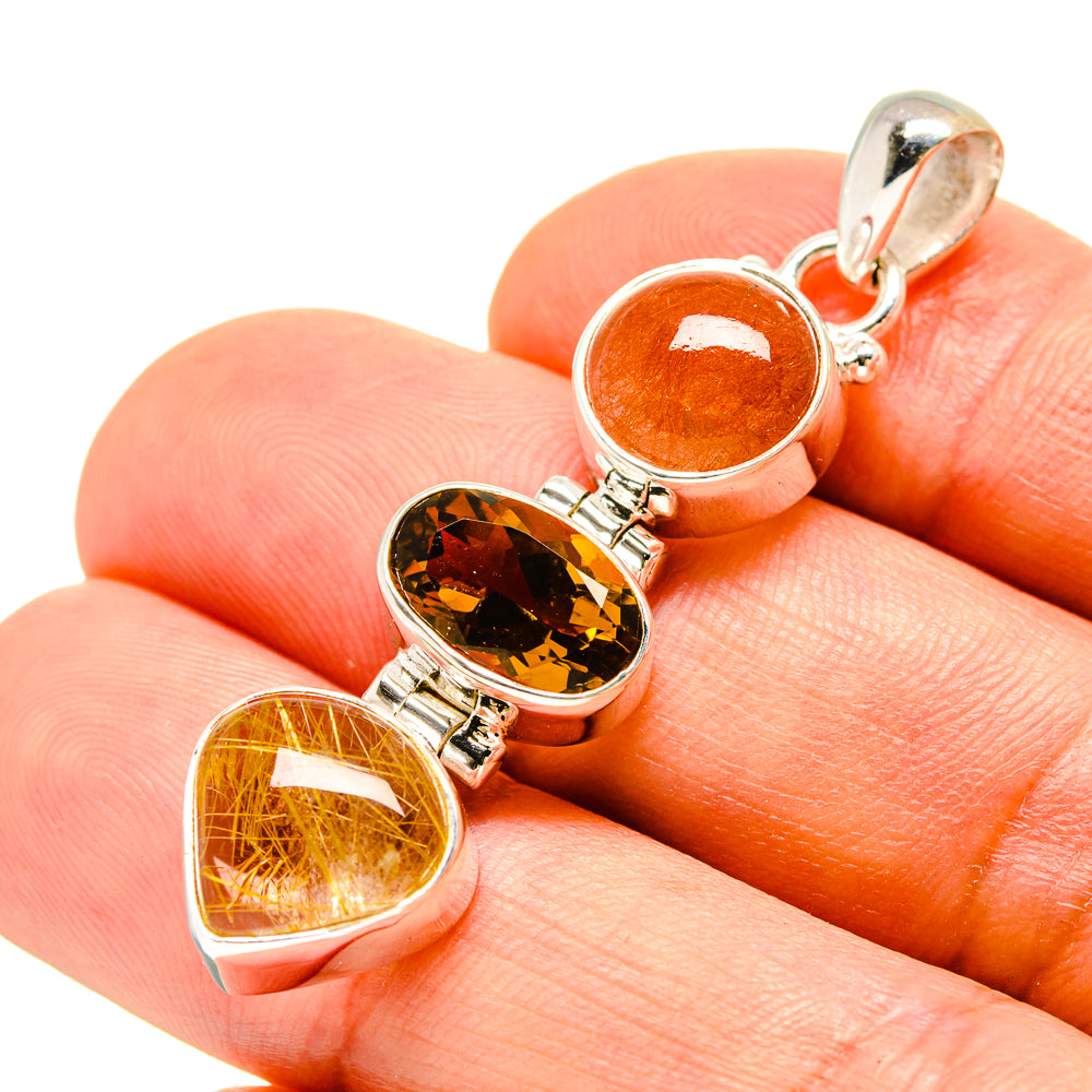 Rutilated Quartz Pendants handcrafted by Ana Silver Co - PD756935