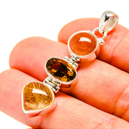 Rutilated Quartz Pendants handcrafted by Ana Silver Co - PD756935