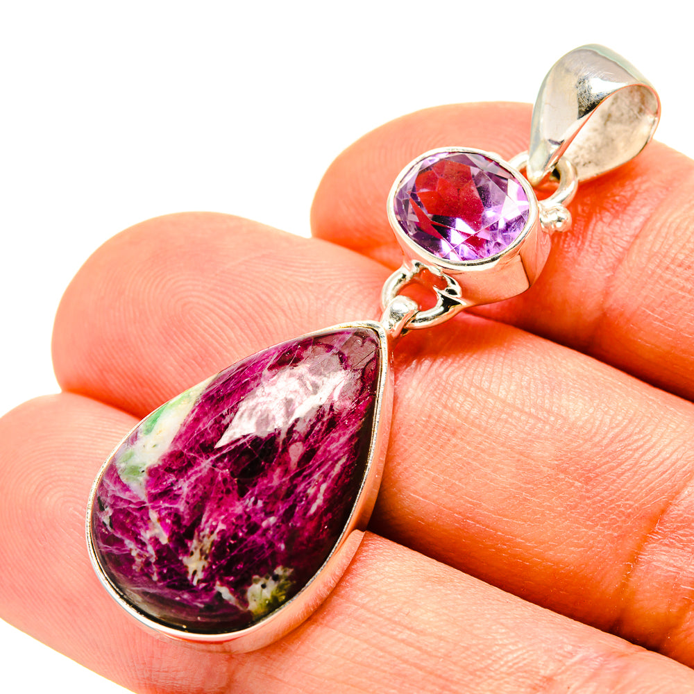 Ruby Zoisite Pendants handcrafted by Ana Silver Co - PD756936