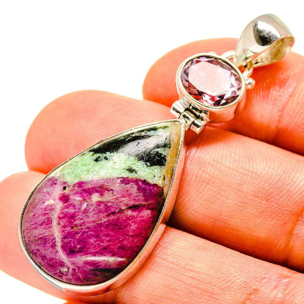 Ruby Zoisite Pendants handcrafted by Ana Silver Co - PD756941