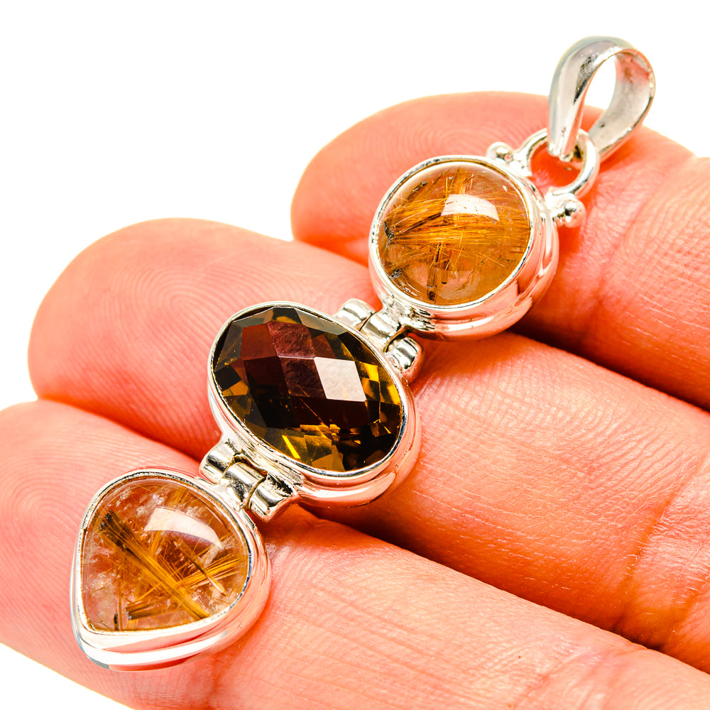 Rutilated Quartz Pendants handcrafted by Ana Silver Co - PD756943