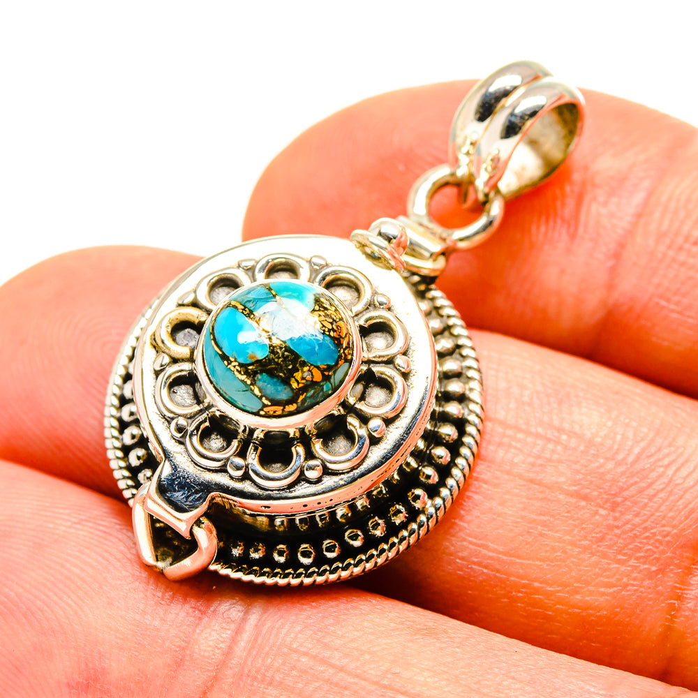 Blue Copper Composite Turquoise Pendants handcrafted by Ana Silver Co - PD756946