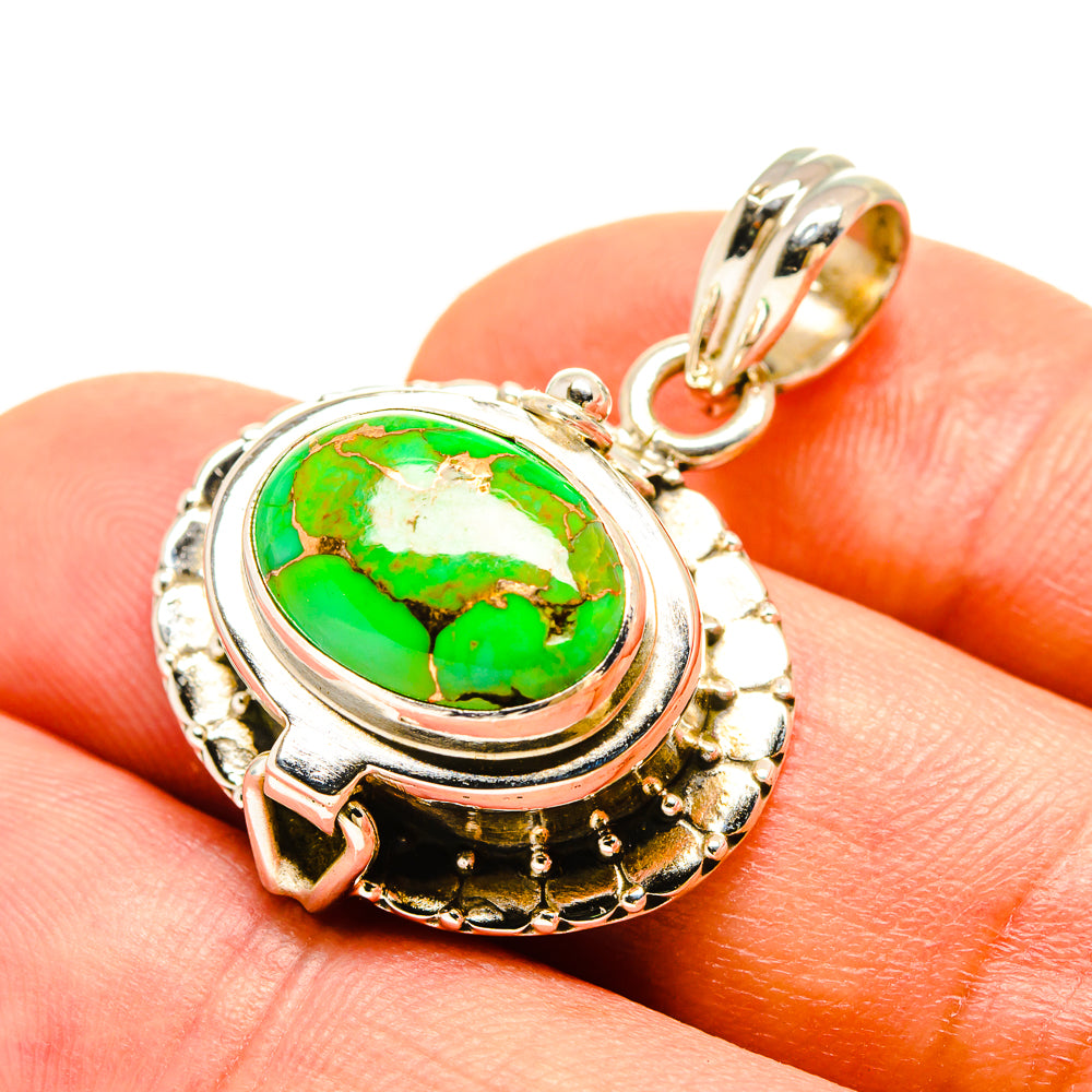 Green Copper Composite Turquoise Pendants handcrafted by Ana Silver Co - PD756957