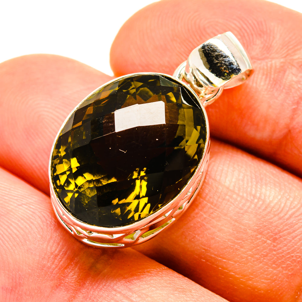Olive Quartz Pendants handcrafted by Ana Silver Co - PD756959