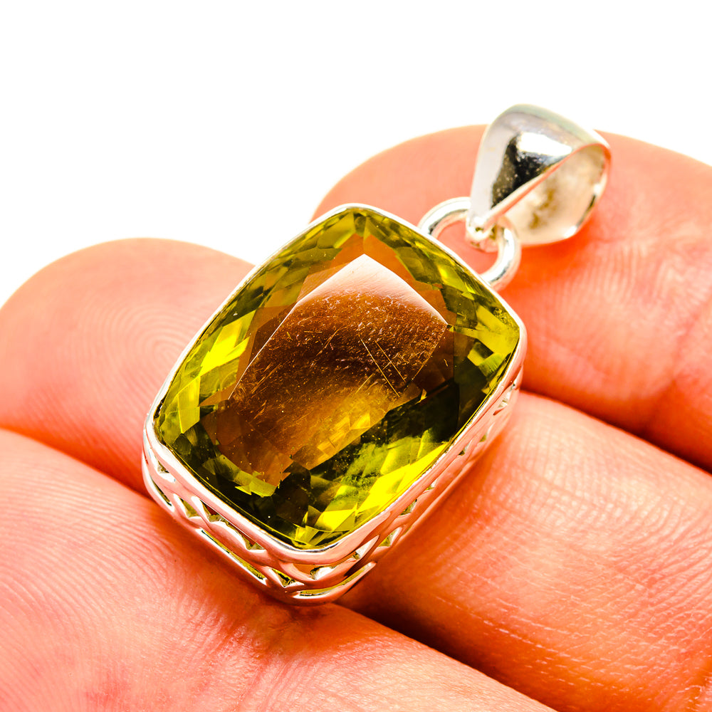 Olive Quartz Pendants handcrafted by Ana Silver Co - PD756960