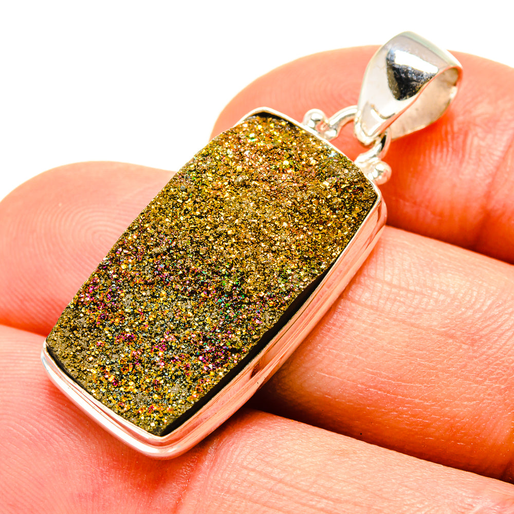 Spectro Pyrite Druzy Pendants handcrafted by Ana Silver Co - PD756965