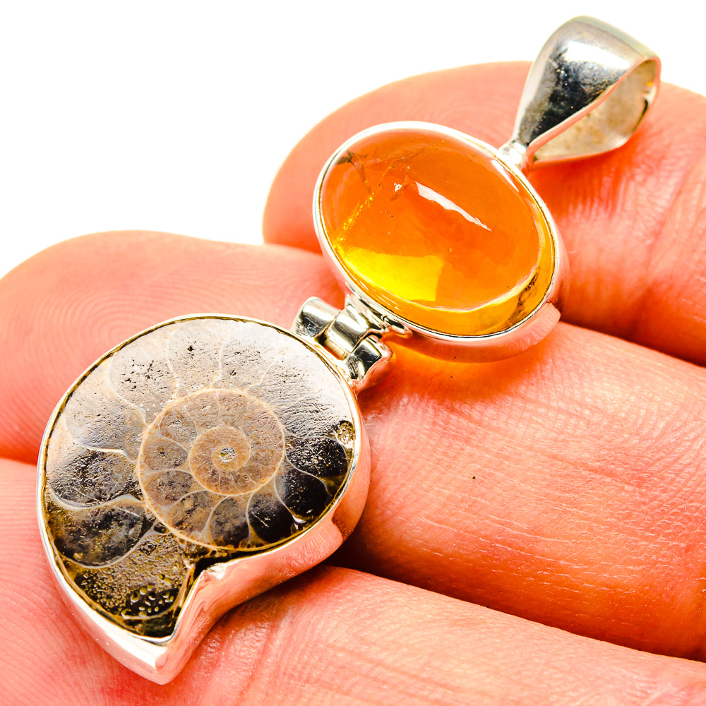 Ammonite Fossil Pendants handcrafted by Ana Silver Co - PD756984