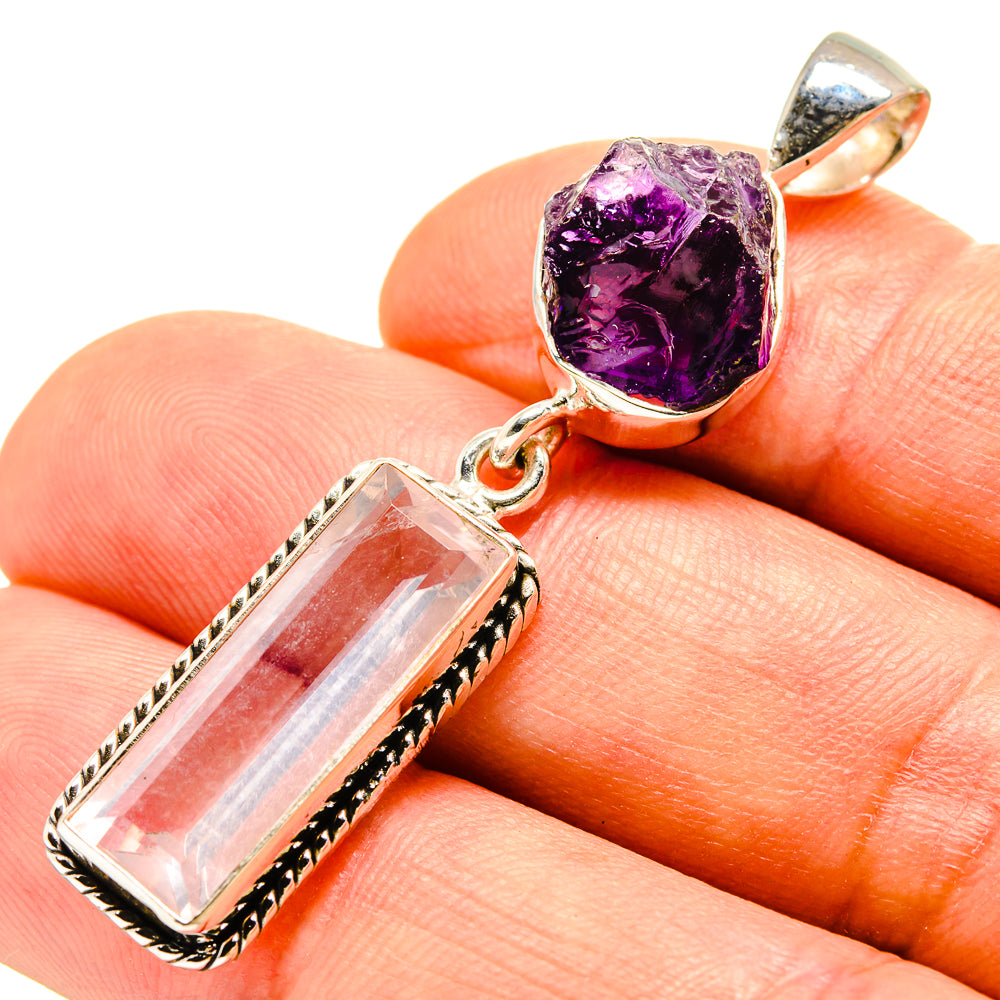 Rose Quartz Pendants handcrafted by Ana Silver Co - PD756996