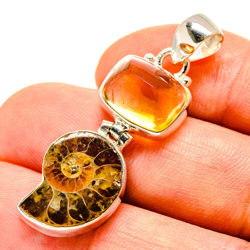 Ammonite Fossil Pendants handcrafted by Ana Silver Co - PD757000
