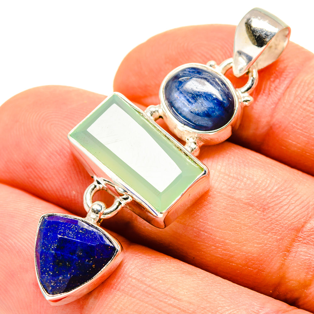 Aqua Chalcedony Pendants handcrafted by Ana Silver Co - PD757005