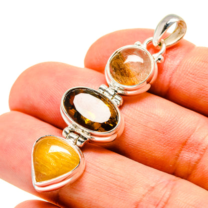 Rutilated Quartz Pendants handcrafted by Ana Silver Co - PD757035