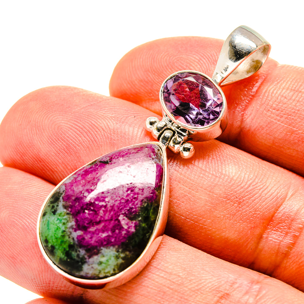 Ruby Zoisite Pendants handcrafted by Ana Silver Co - PD757039