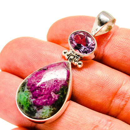 Ruby Zoisite Pendants handcrafted by Ana Silver Co - PD757039