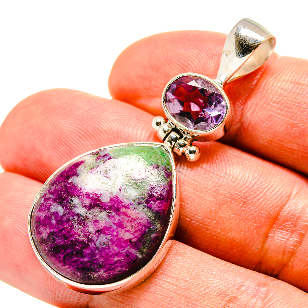 Ruby Zoisite Pendants handcrafted by Ana Silver Co - PD757040
