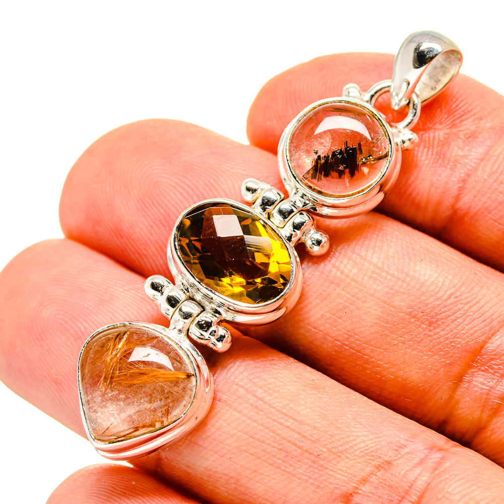 Rutilated Quartz Pendants handcrafted by Ana Silver Co - PD757051