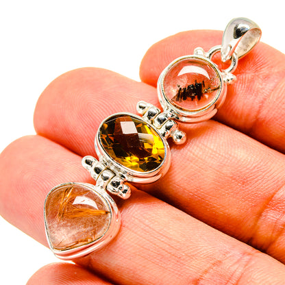 Rutilated Quartz Pendants handcrafted by Ana Silver Co - PD757051