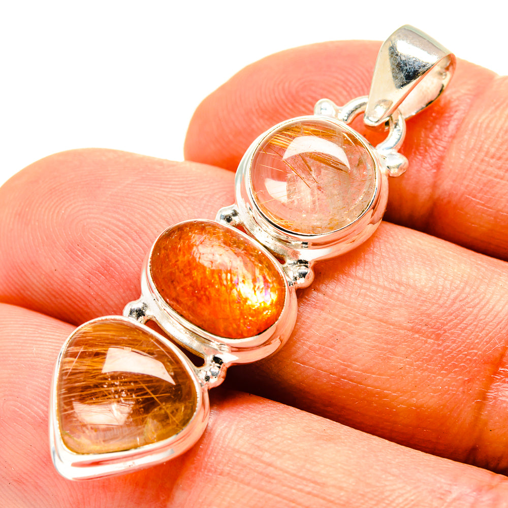 Rutilated Quartz Pendants handcrafted by Ana Silver Co - PD757067