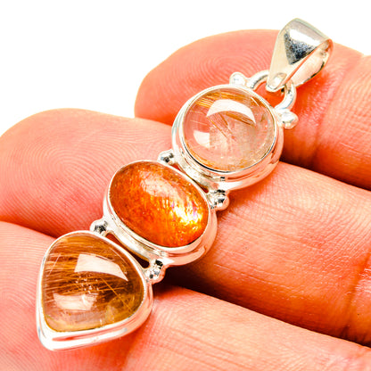 Rutilated Quartz Pendants handcrafted by Ana Silver Co - PD757067