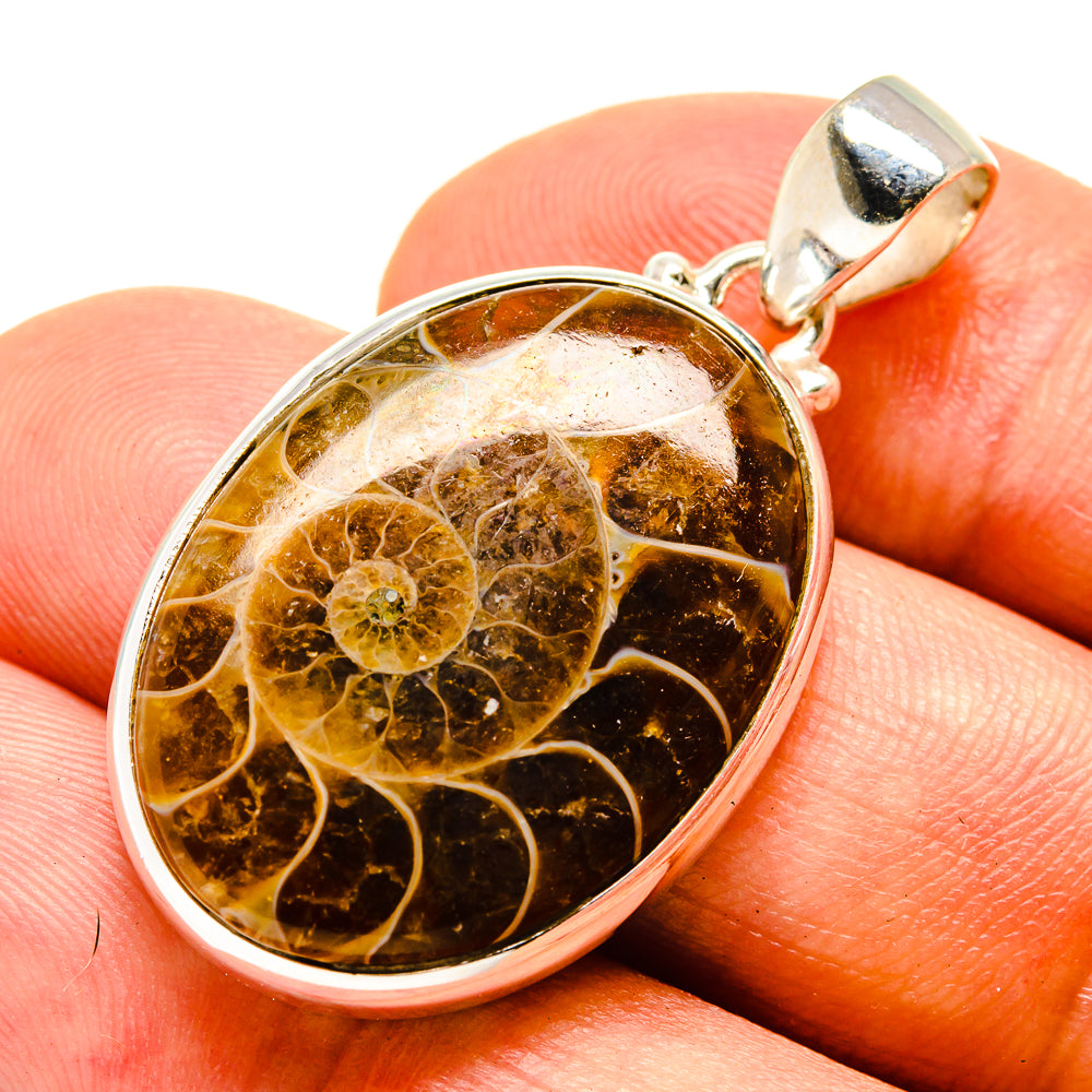 Ammonite Fossil Pendants handcrafted by Ana Silver Co - PD757076
