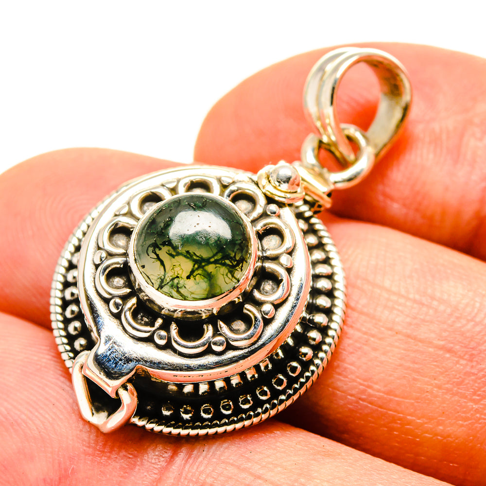 Green Moss Agate Pendants handcrafted by Ana Silver Co - PD757090