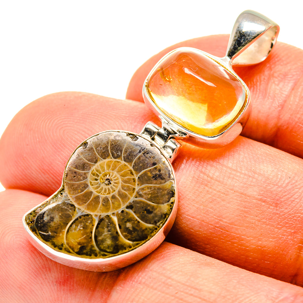 Ammonite Fossil Pendants handcrafted by Ana Silver Co - PD757104