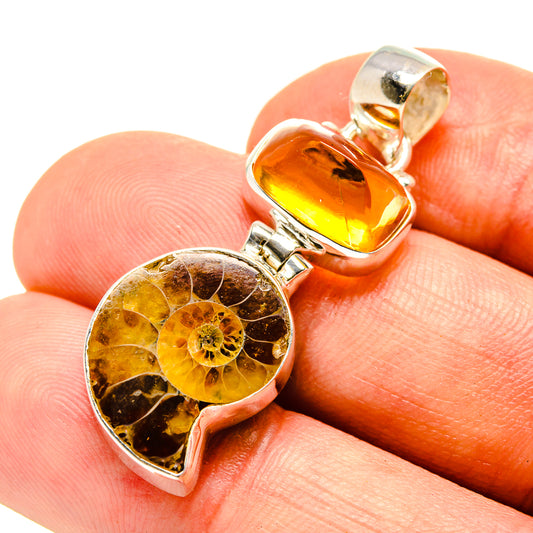 Ammonite Fossil Pendants handcrafted by Ana Silver Co - PD757116