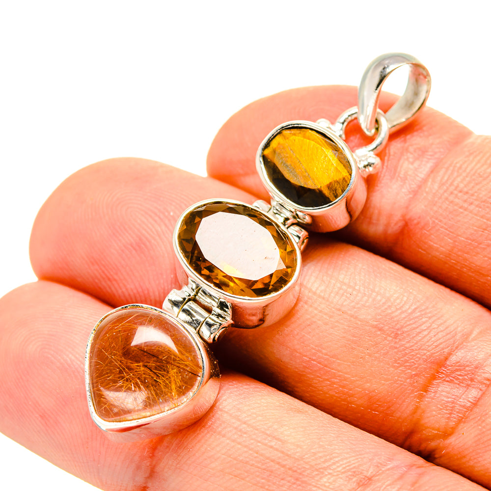 Rutilated Quartz Pendants handcrafted by Ana Silver Co - PD757123