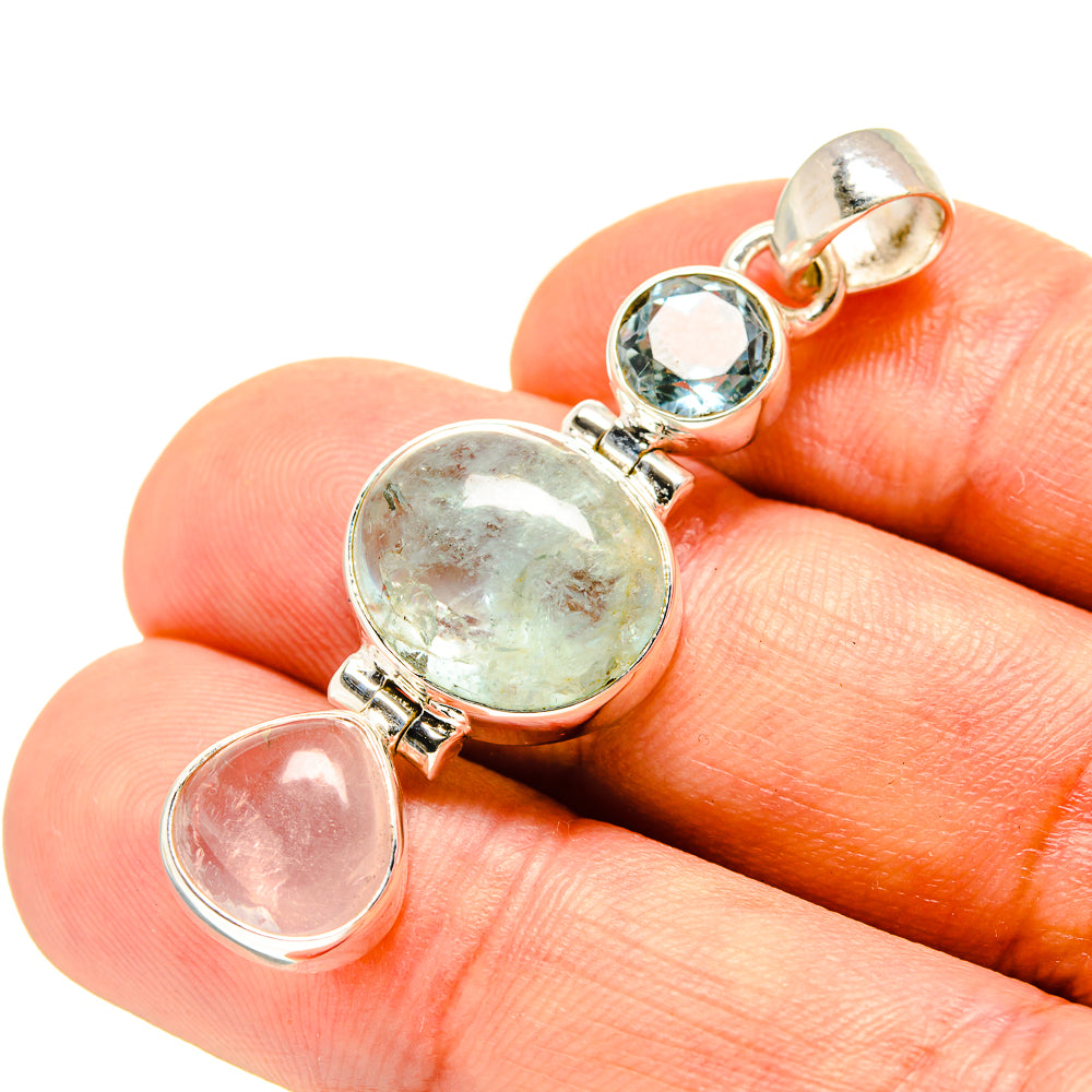 Aquamarine Pendants handcrafted by Ana Silver Co - PD757124
