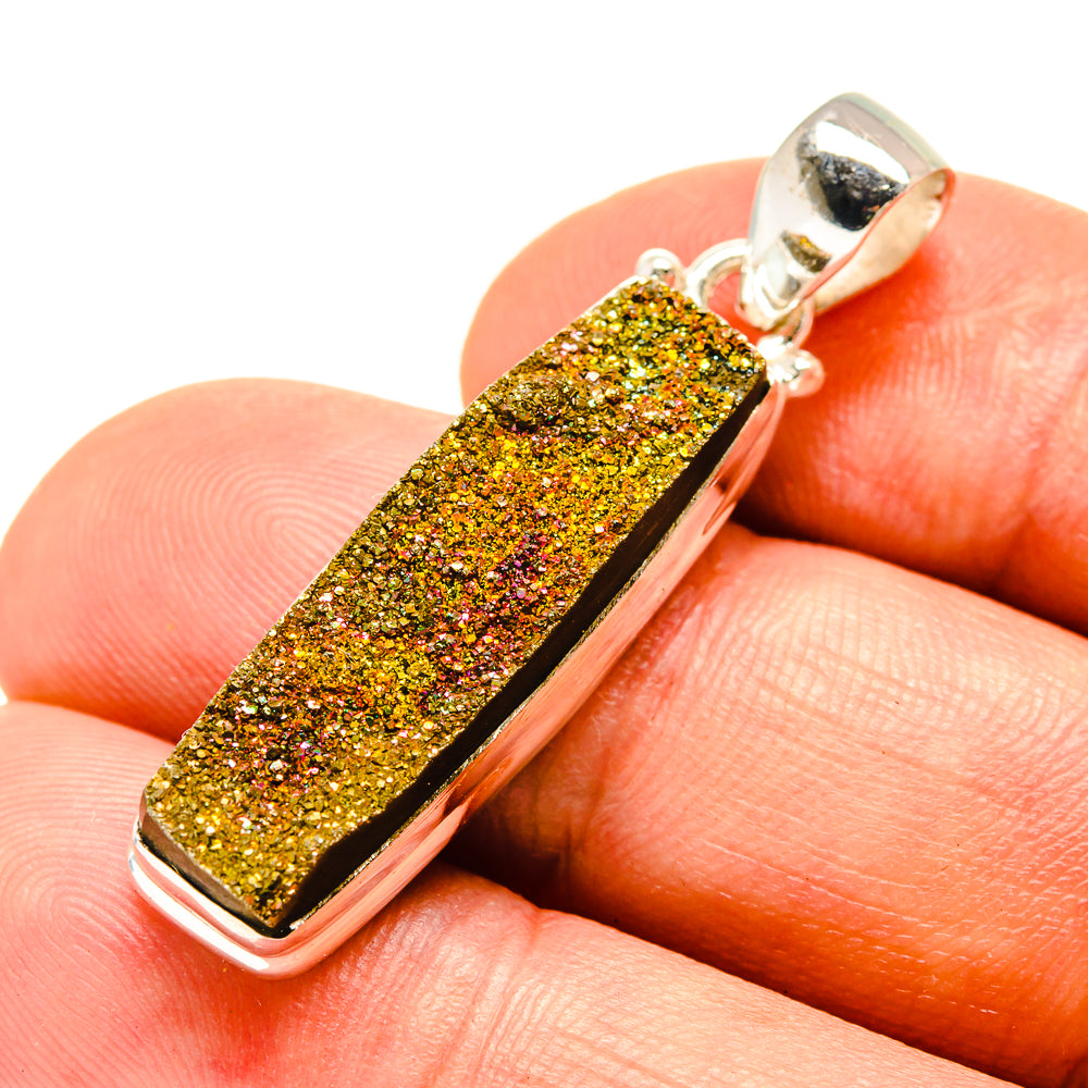 Spectro Pyrite Druzy Pendants handcrafted by Ana Silver Co - PD757128