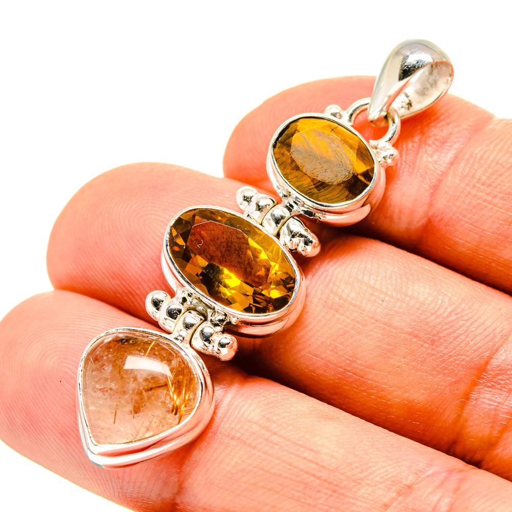 Rutilated Quartz Pendants handcrafted by Ana Silver Co - PD757130