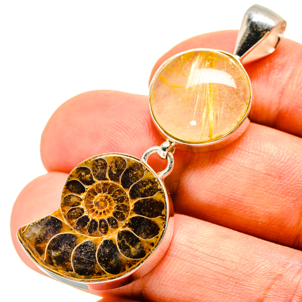Ammonite Fossil Pendants handcrafted by Ana Silver Co - PD757144