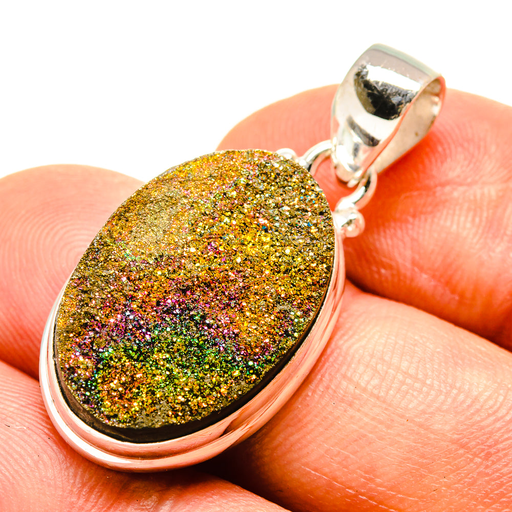 Spectro Pyrite Druzy Pendants handcrafted by Ana Silver Co - PD757147