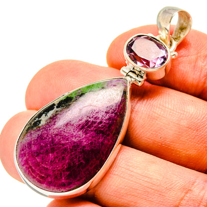 Ruby Zoisite Pendants handcrafted by Ana Silver Co - PD757150
