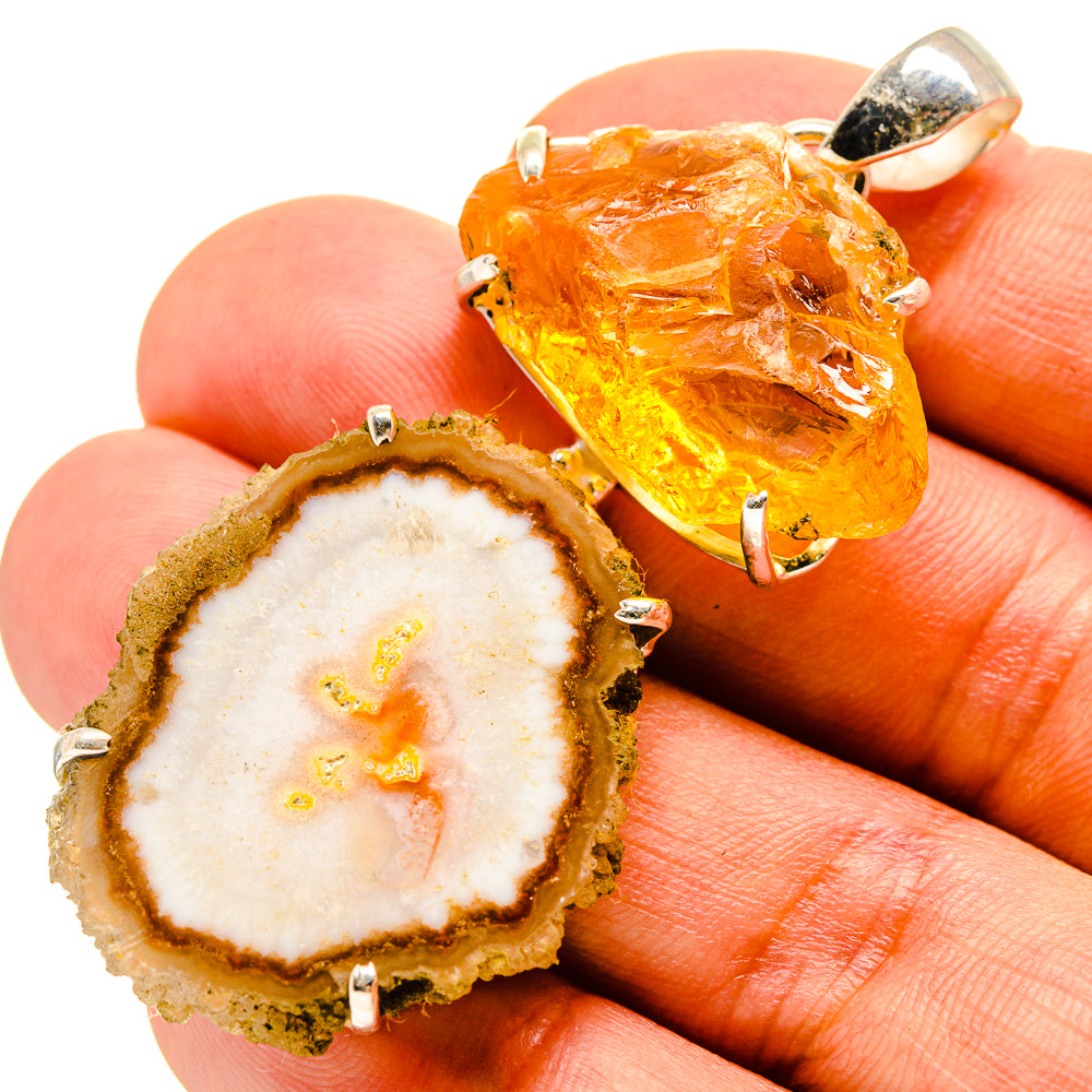 Geode Slice Pendants handcrafted by Ana Silver Co - PD757153