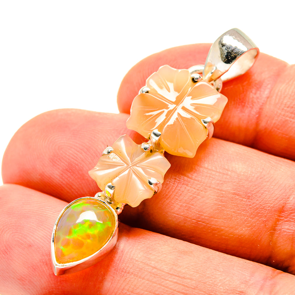 Peach Moonstone Pendants handcrafted by Ana Silver Co - PD757185