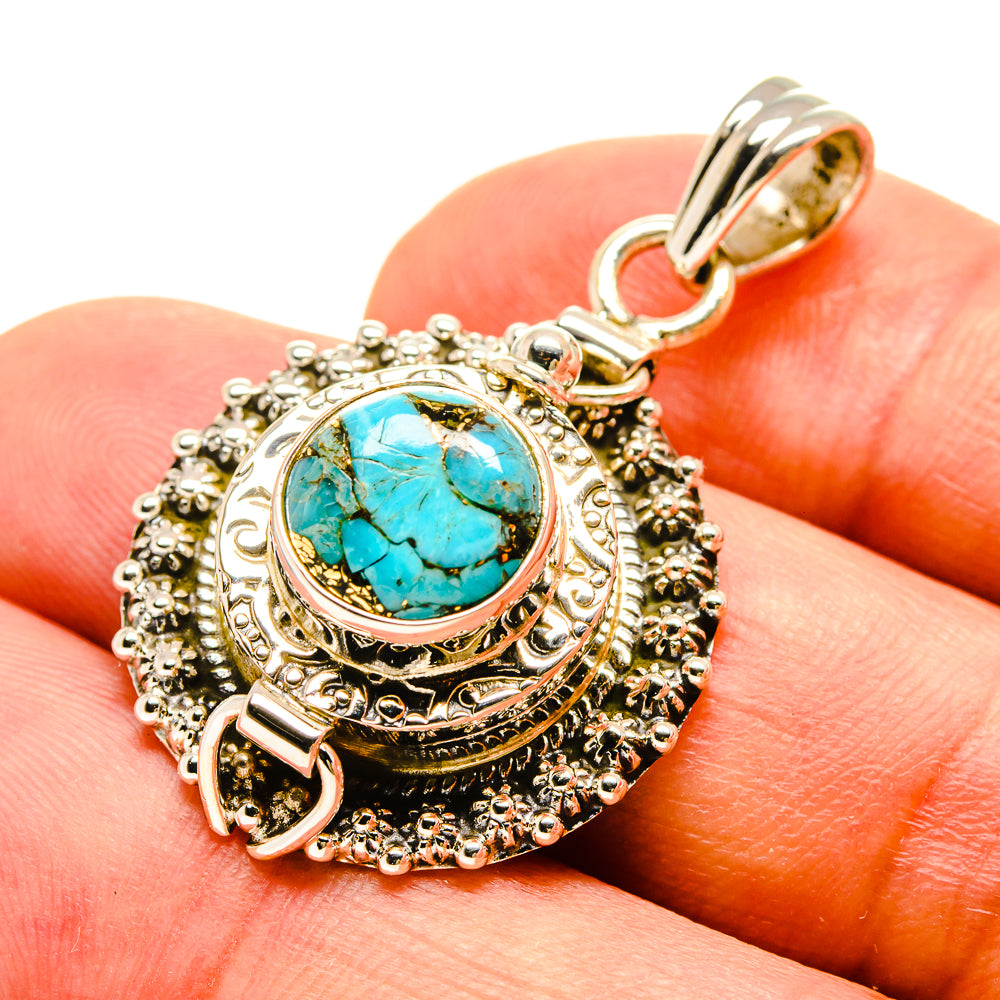 Blue Copper Composite Turquoise Pendants handcrafted by Ana Silver Co - PD757186