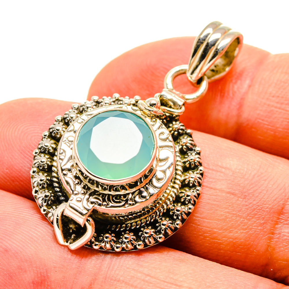 Aqua Chalcedony Pendants handcrafted by Ana Silver Co - PD757187