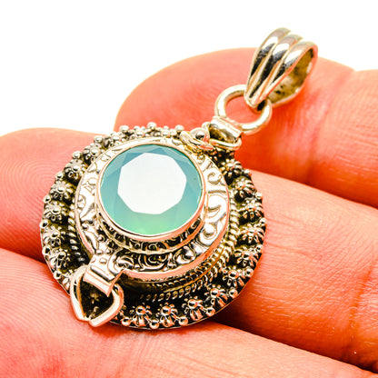 Aqua Chalcedony Pendants handcrafted by Ana Silver Co - PD757187