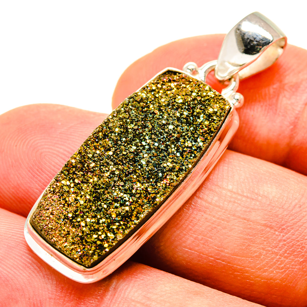 Spectro Pyrite Druzy Pendants handcrafted by Ana Silver Co - PD757195
