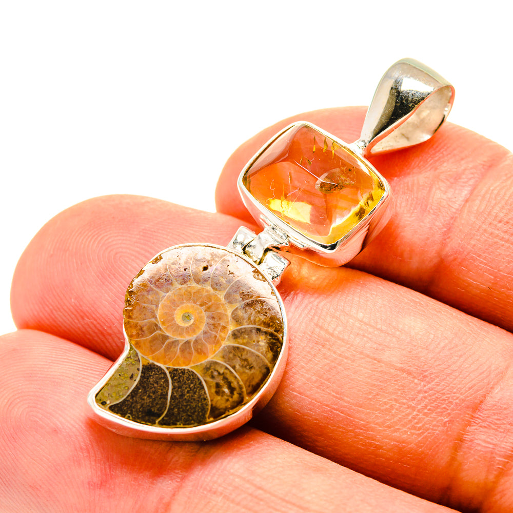 Ammonite Fossil Pendants handcrafted by Ana Silver Co - PD757213