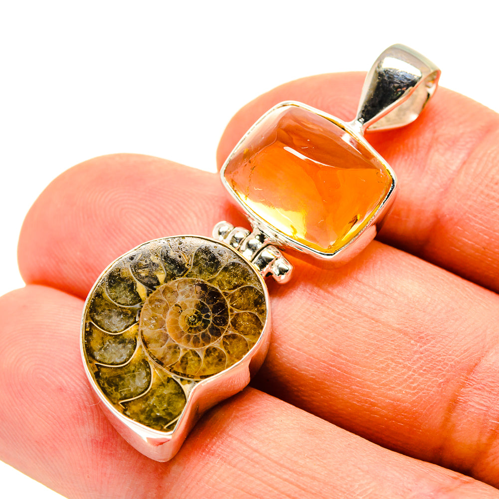 Ammonite Fossil Pendants handcrafted by Ana Silver Co - PD757214