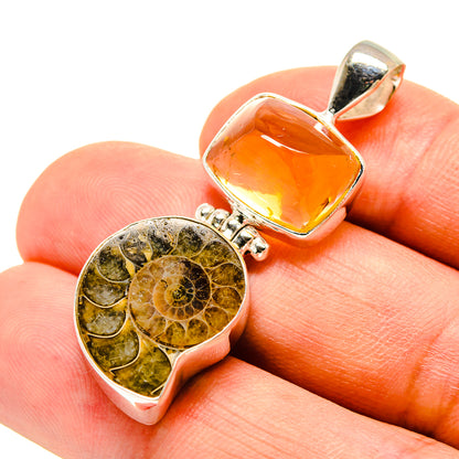 Ammonite Fossil Pendants handcrafted by Ana Silver Co - PD757214