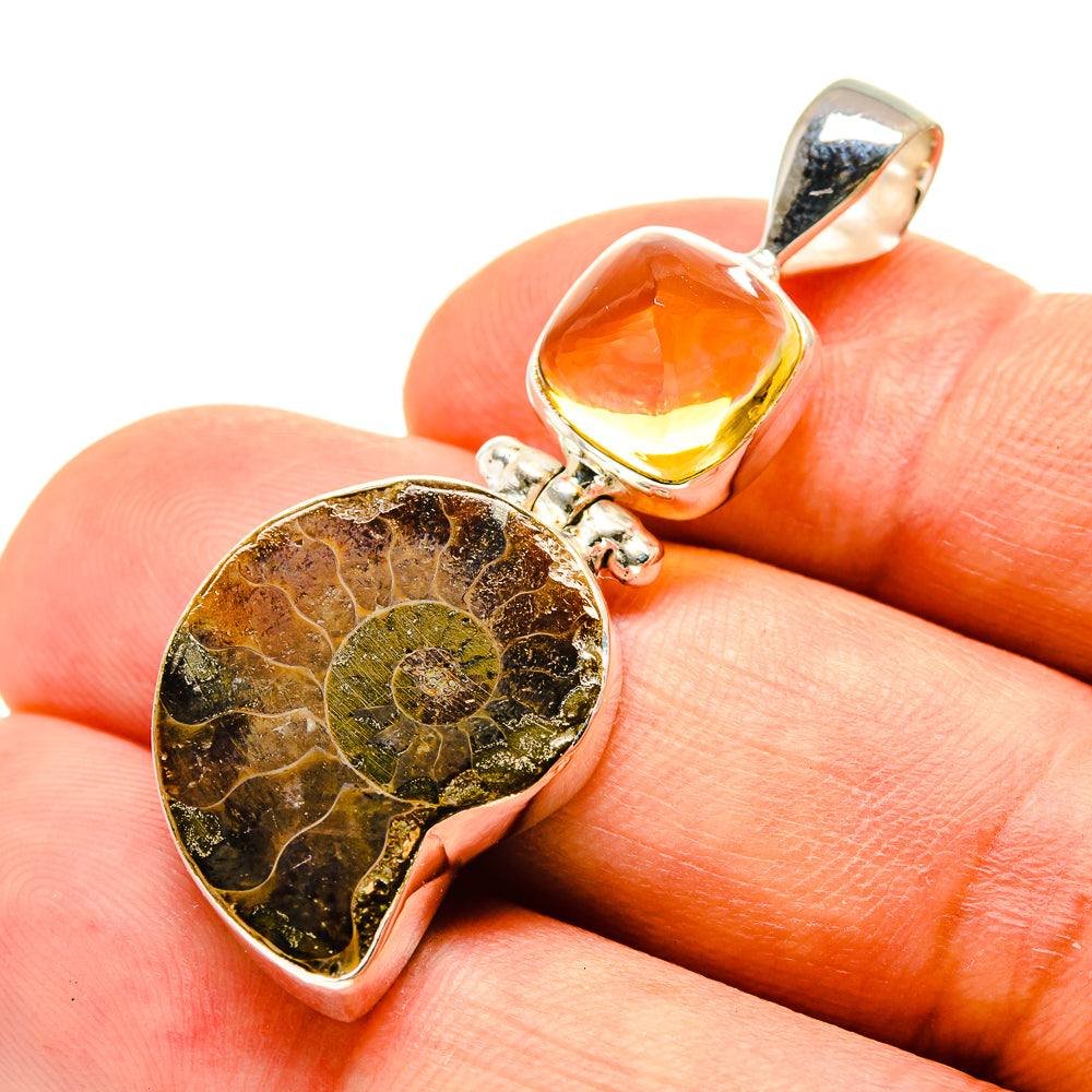 Ammonite Fossil Pendants handcrafted by Ana Silver Co - PD757234
