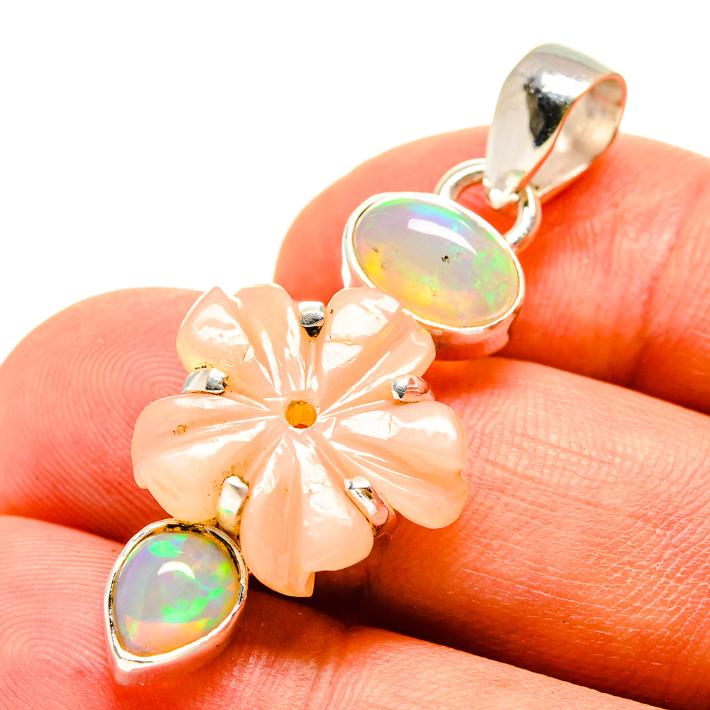 Peach Moonstone Pendants handcrafted by Ana Silver Co - PD757243