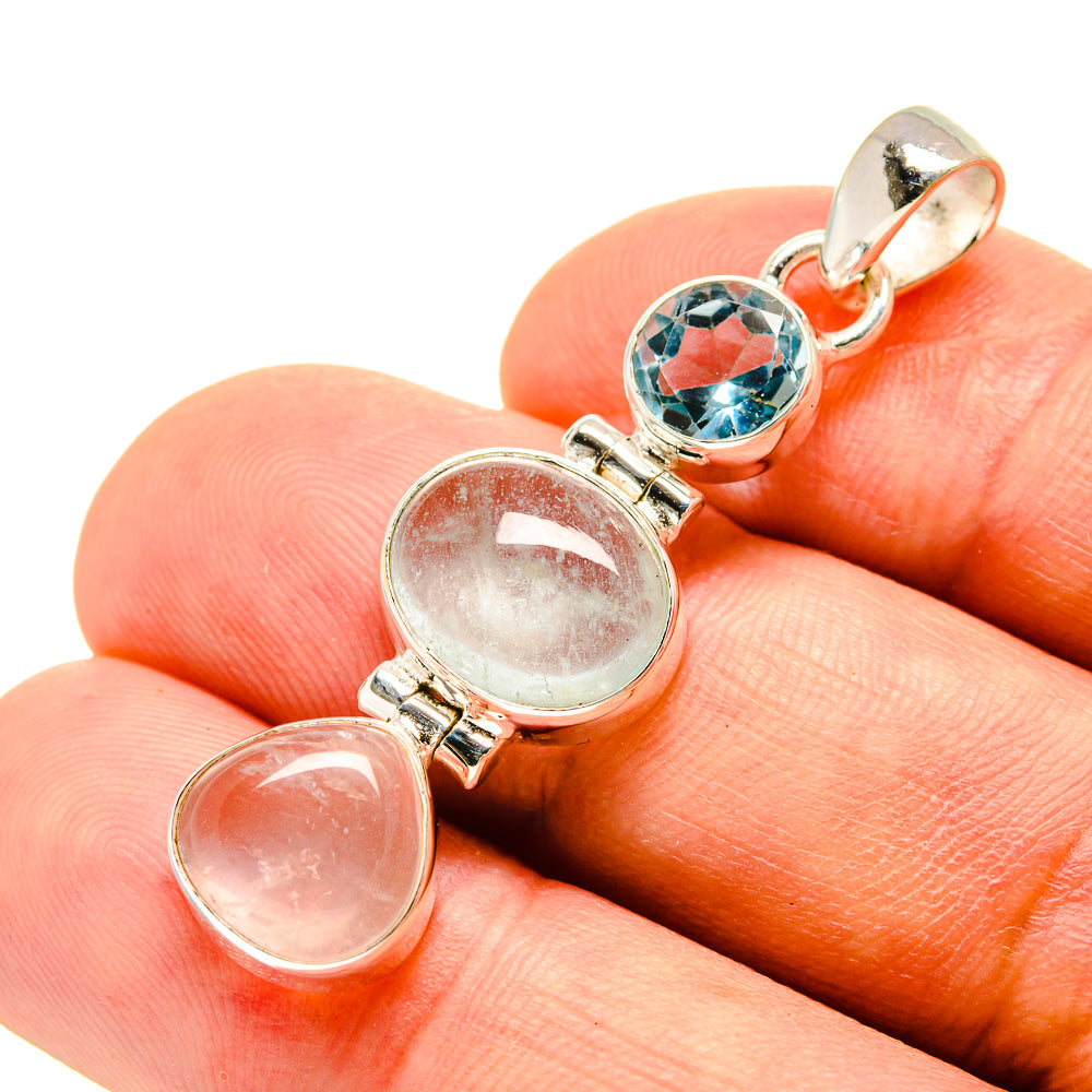 Aquamarine Pendants handcrafted by Ana Silver Co - PD757249